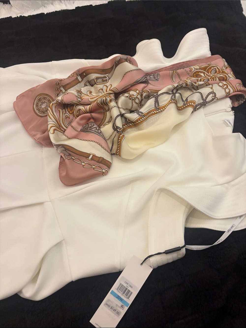 Calvin Klein Cream Wide-Leg Jumpsuit - Picture 4 of 4